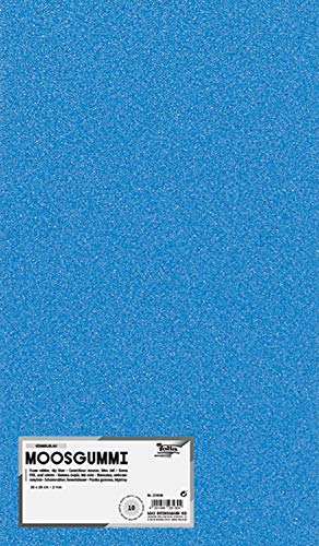 folia 231030 - Moosgummi, 2 mm, ca. 20 x 29 cm, 10 Bögen, himmelblau - ideal für vielseitige Bastelarbeiten von folia