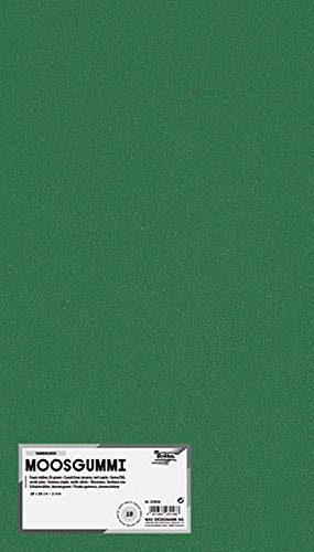 folia 231058 - Moosgummi, 2 mm, ca. 20 x 29 cm, 10 Bögen, tannengrün - ideal für vielseitige Bastelarbeiten von folia