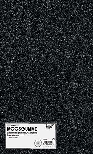 folia 231090 - Moosgummi, 2 mm, ca. 20 x 29 cm, 10 Bögen, schwarz - ideal für vielseitige Bastelarbeiten von folia