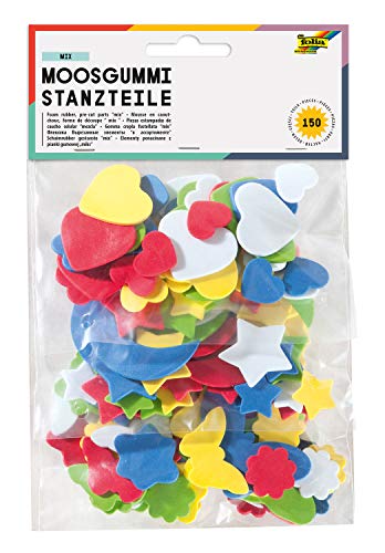 folia 231509 - Moosgummi Stanzteile, 150 Teile sortiert, mit Herzen, Sternen und Mond, Schmetterlingen und Blumen, bunter Farben-Mix folia 231509 - Moosgummi Stanzteile, 150 Teile sortiert, mit Herzen, Sternen und Mond, Schmetterlingen und Blumen, bunter Farben-Mix von folia