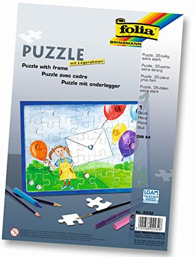 folia 2332 - Blanko Puzzle mit Legerahmen, 35 teilig, DIN A4, weiß von folia