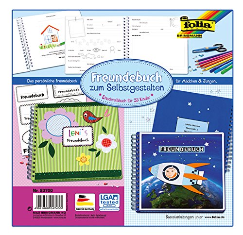 folia 23700 - Freundebuch zum Selbstgestalten, blanko weiß, Platz für 23 Freunde, mit Geburtstagskalender folia 23700 - Freundebuch zum Selbstgestalten, blanko weiß, Platz für 23 Freunde, mit Geburtstagskalender von folia