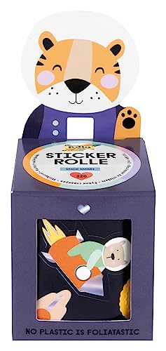 folia 27103 - Stickerrolle SPACE SAFARI, Sticker Set mit 320 Aufklebern, 4 m lang mit verschiedenen selbstklebenden Motiven von folia