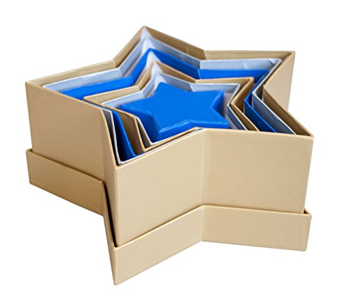 folia 3509 - Geschenkboxen, Pappschachteln aus Karton, in Sternform, 6 Stück in verschiedenen Größen, farbig sortiert - ideal zum Verzieren und Verschenken von folia