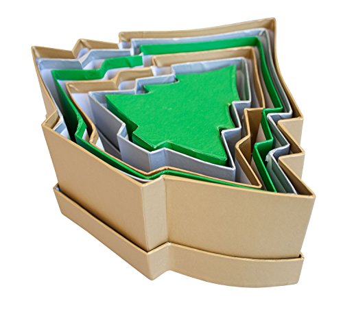 folia 3609 - Geschenkboxen, Pappschachteln aus Karton, in Tannen-Form, 6 Stück in verschiedenen Größen, farbig sortiert - ideal zum Verzieren und Verschenken folia 3609 - Geschenkboxen, Pappschachteln aus Karton, in Tannen-Form, 6 Stück in verschiedenen Größen, farbig sortiert - ideal zum Verzieren und Verschenken von folia