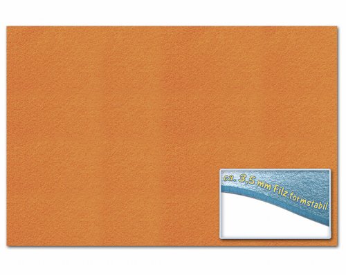 folia 510340 - Bastelfilz 3,5 mm, ca. 30 x 45 cm, 1 Bogen, orange, formstabil, klebefleckenfrei - ideal für vielfältige Bastelarbeiten folia 510340 - Bastelfilz 3,5 mm, ca. 30 x 45 cm, 1 Bogen, orange, formstabil, klebefleckenfrei - ideal für vielfältige Bastelarbeiten von folia