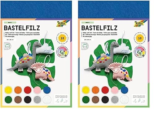 folia 520409 - Bastelfilz, mit feiner Wollqualität, 10 Blatt, 150 g/qm, 20 x 30 cm, sortiert in 10 verschiedenen Farben, klebefleckenfreie Verarbeitung - ideal für vielfältige Bastelarbeiten folia 520409 - Bastelfilz, mit feiner Wollqualität, 10 Blatt, 150 g/qm, 20 x 30 cm, sortiert in 10 verschiedenen Farben, klebefleckenfreie Verarbeitung - ideal für vielfältige Bastelarbeiten von folia