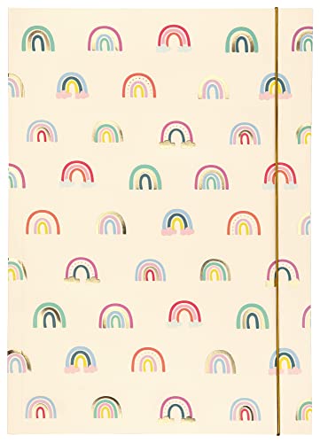 folia 69012 - Sammelmappe A3 Hot Foil Rainbows, aus stabilem Karton mit Gummiband von folia