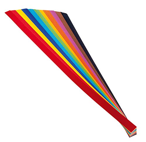 folia 70220 - Flechtstreifen farbig sortiert, ca. 50 x 2 cm, 200 Stück von folia