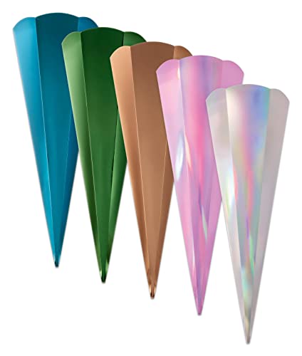 folia - Schultüten-Rohlinge, 5er-Set, metallic - Aufbewahren von Geschenken folia - Schultüten-Rohlinge, 5er-Set, metallic - Aufbewahren von Geschenken von folia
