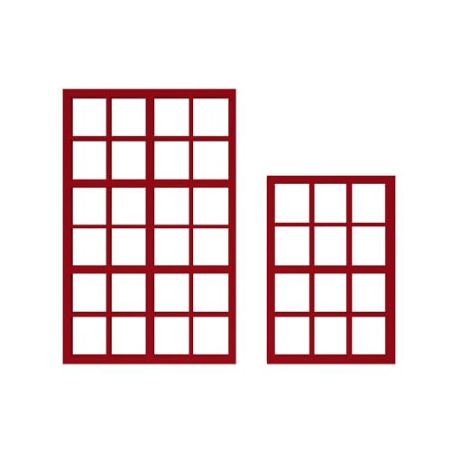 Industrie Fenster kompatibel für LGB SpurG Diorama 1:22,5 Haus 4 Stück - Rot von fossi3D