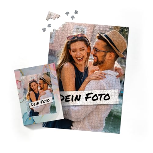 Fotopuzzle mit eigenem Bild - Puzzle selbst gestalten 1000 Teile Hochformat - Schachtel Farbverlauf - mit Foto personalisiert - Geschenk Valentin, Geburtstag von fotobar