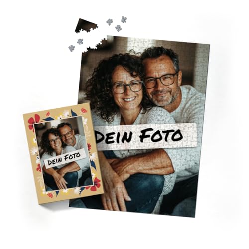 Fotopuzzle mit eigenem Bild - Puzzle selbst gestalten 1000 Teile Hochformat - Schachtel Flowers - mit Foto personalisiert - Geschenk Geburtstag, Muttertag von fotobar