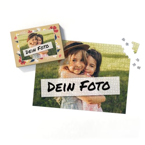 Fotopuzzle mit eigenem Bild - Puzzle selbst gestalten 1000 Teile - Schachtel Flowers - mit Foto personalisiert - Geschenk Geburtstag, Muttertag von fotobar