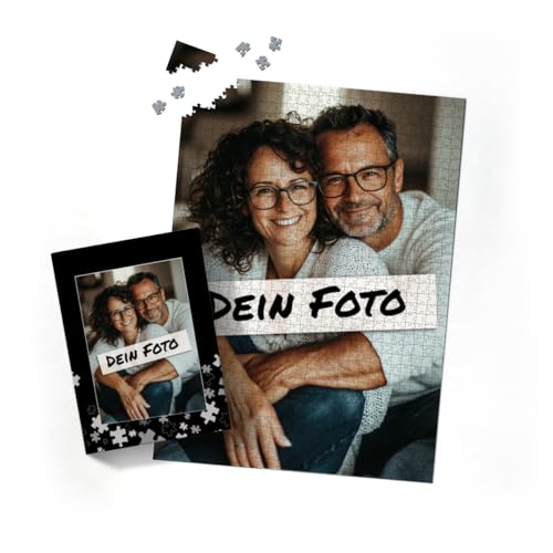 Fotopuzzle mit eigenem Bild - Puzzle selbst gestalten 2000 Teile Hochformat - Schachtel Puzzleteile schwarz - mit Foto personalisiert - Geschenk Geburtstag von fotobar
