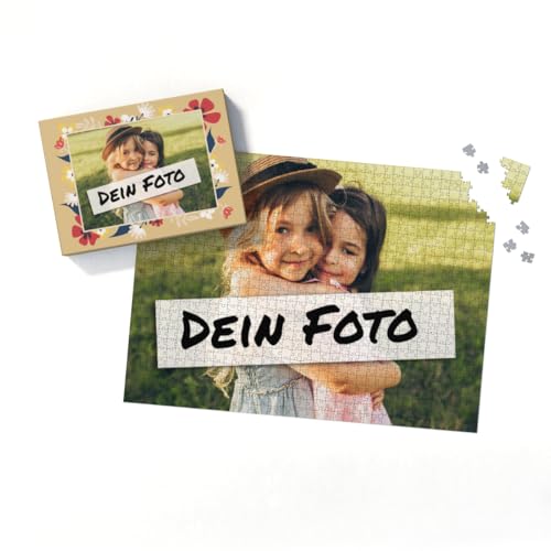 Fotopuzzle mit eigenem Bild - Puzzle selbst gestalten 2000 Teile Querformat - Schachtel Flowers - mit Foto personalisiert - Geschenk Geburtstag, Muttertag von fotobar