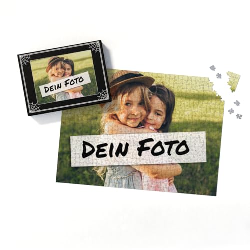 Fotopuzzle mit eigenem Bild - Puzzle selbst gestalten 2000 Teile Schachtel im Spinnendesign - mit Foto personalisiert - Geschenk Geburtstag - Halloween 2000 Teile Quer von fotobar