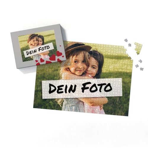 Fotopuzzle mit eigenem Bild - Puzzle selbst gestalten 2000 Teile - Schachtel Herzen - mit Foto personalisiert - Geschenk Geburtstag Valentinstag von fotobar