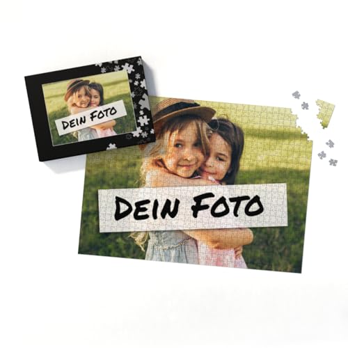 Fotopuzzle mit eigenem Bild - Puzzle selbst gestalten 2000 Teile Quer - Schachtel Puzzleteile schwarz - mit Foto personalisiert - Geschenk Geburtstag von fotobar