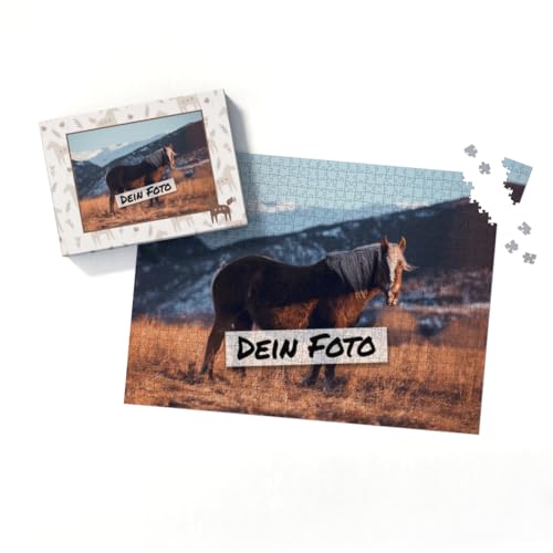 Fotopuzzle mit eigenem Bild - Fotopuzzle selbst gestalten 2000 Teile - Schachtel Skandipferde - Puzzle mit Foto personalisiert - Geschenk Geburtstag, Pferdefans Skandipferde 2000 Teile Quer von fotobar