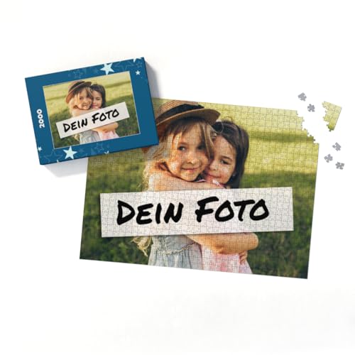 Fotopuzzle mit eigenem Bild - Puzzle selbst gestalten 2000 Teile - Schachtel Sterne - mit Foto personalisiert - Geschenk Weihnachten von fotobar