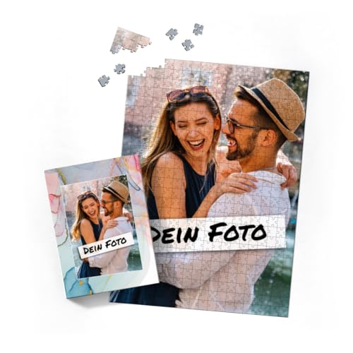 Fotopuzzle mit eigenem Bild - Puzzle selbst gestalten 500 Teile Hochformat - Schachtel Farbverlauf - mit Foto personalisiert - Geschenk Valentin, Geburtstag von fotobar