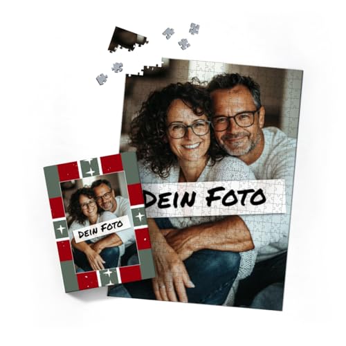 Fotopuzzle mit eigenem Bild - Puzzle selbst gestalten 500 Teile Hochformat - Schachtel Weihnachten Xmas 1 - mit Foto personalisiert - Geschenk Weihnachten von fotobar