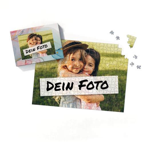 Fotopuzzle mit eigenem Bild - Puzzle selbst gestalten 500 Teile - Schachtel Farbverlauf - mit Foto personalisiert - Geschenk Valentin, Geburtstag von fotobar