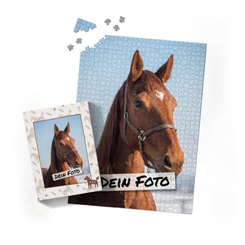 Fotopuzzle mit eigenem Bild - Puzzle selbst gestalten 2000 Teile Hochformat - Schachtel Skandihorses - Puzzle mit Foto personalisiert - Geschenk Geburtstag, Pferdefans von fotobar
