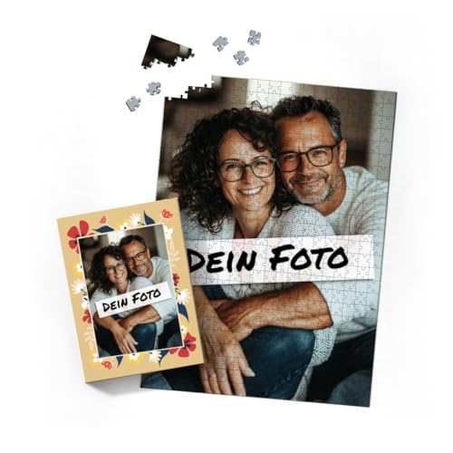 Fotopuzzle mit eigenem Bild - Puzzle selbst gestalten 500 Teile Hochformat - Schachtel Flowers - mit Foto personalisiert - Geschenk Geburtstag, Muttertag von fotobar