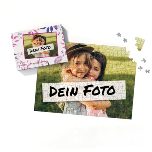 Fotopuzzle mit eigenem Bild - Puzzle selbst gestalten 500 Teile - Schachtel Muttertag - mit Foto personalisiert - Geschenk Mama von fotobar