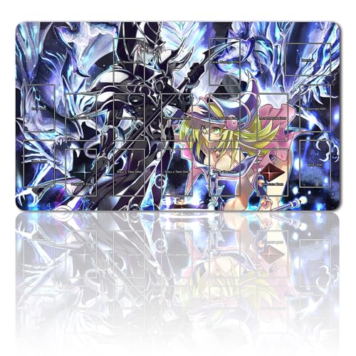 Brettspiel TCG Spielmatten + Gift Free Bag + with Card Zones,YGO Card Game Table Mat Größe 60X35CM Kompatibel Mit Trading Card Game Mat (genmai7-G) von Four leaves