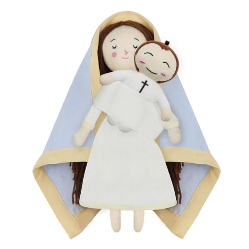 Jesus-Plüschpuppe, Jungfrau-Maria-Puppe, religiöses Spielzeug, Schutzengel, ausgestopftes Tauf-Plüschtier, Geschenke für Kinder zur Taufe, religiöse Weihnachten (Virgin Mary with Baby Jesus) von free-space