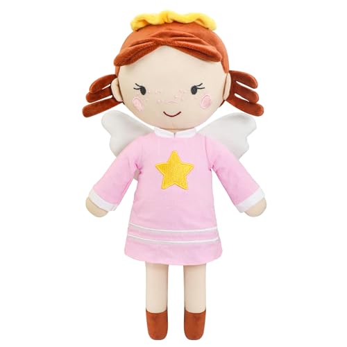 free-space Engel-Plüschpuppe, Taufe, Geschenk für Mädchen, Mein erster Engel (Angel Doll (Pink)) von free-space