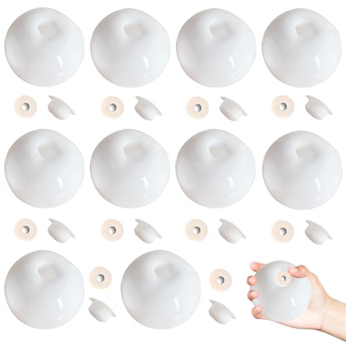 10 Stück Stressball Selbst Machen, Squishy Ball DIY Kit, Anti-Stress-Ball, Squishy Maker, 6 cm TPR weiße Hohlballhaut, ideal zum Stressabbau und für kreative Projekte 10 Stück Stressball Selbst Machen, Squishy Ball DIY Kit, Anti-Stress-Ball, Squishy Maker, 6 cm TPR weiße Hohlballhaut, ideal zum Stressabbau und für kreative Projekte von fufupaw