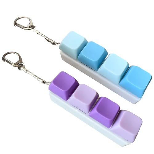 2 Stück Fidget Schlüsselanhänger, Fidget Toys, Schlüsselanhänger Lustig, Mit Farbigen Tasten, Lustiger Schlüsselanhänger für Party, Schule, und Als Geschenk, Tastatur Fidget Toys Um Stress Zu Lindern von fufupaw