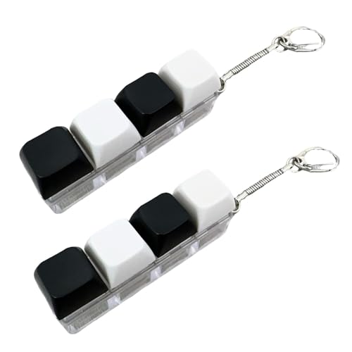2 Stück Schlüsselanhänger Lustig, Fidget Schlüsselanhänger für Stressabbau, Stress Abbauen Praktisches Geschenkset, Keycaps Mit Farbigen Designs, Fidget Spielzeug Für Party, Schule Und Büro von fufupaw