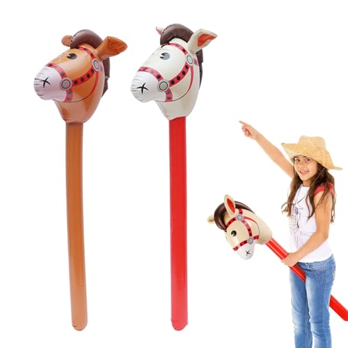 2 Stück Steckenpferd Kinder, Steckenpferd, Steckenpferde, Hobby Horsing, Aufblasbares Stabpferd Party Props, Aufblasbare Pferdeballons, Themenparty Festival Cosplay Für Weihnachten (Beige+kaffee) von fufupaw