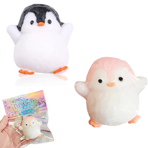 2 Stück Taba Squishy, Fufu Squishy, Pinguin Toys, Sensorisches Spielzeug für Children Fidget Toys Sensorik Spielzeug, Squeeze Toys Spielzeug für Erwachsene und Kinder (Schwarz und Pink) von fufupaw