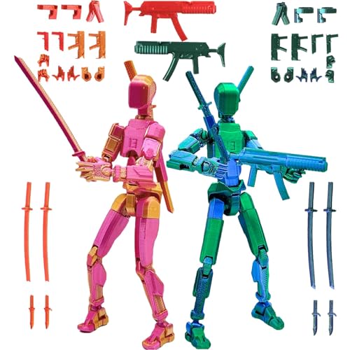 2Stück T13 Action Figure, Action Figures, Dummy 13, Set Mit Beweglichen Gelenken, 3D Spielzeug Für Sammler Und Spieler, Action Figuren In Blau-Grün Und Rot-Gold, Ideal Für Dekoration Und Spiel 2Stück T13 Action Figure, Action Figures, Dummy 13, Set Mit Beweglichen Gelenken, 3D Spielzeug Für Sammler Und Spieler, Action Figuren In Blau-Grün Und Rot-Gold, Ideal Für Dekoration Und Spiel von fufupaw
