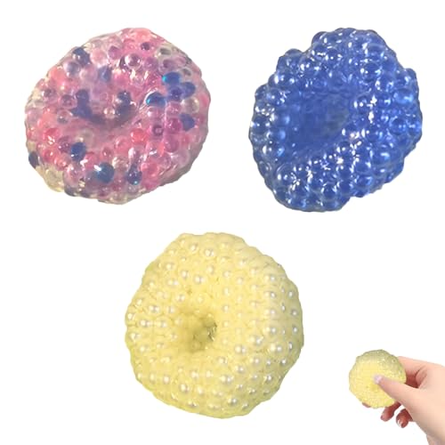4 Stück Quetschball, Stressball Kinder, Fufu Squishy, Taba Squishy, Trauben Stressball Geeignet für Kinder und Erwachsene, Vakuum-Stressball, Weiches Kleines Perlen-Quetschball-Spielzeug von fufupaw