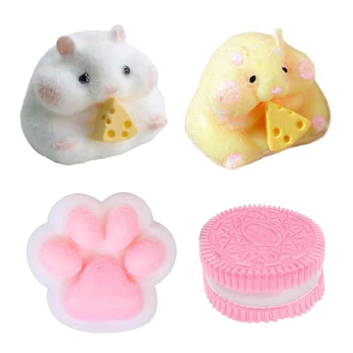 4 Stück Stressabbau Spielzeug, Fufu Squishy, Taba Squishy, Funny Stressball Squeeze Antistressball Erwachsene, Antistress Quetschball, Cat Stress Ball Spielzeug Anti Stress Ball Kinder von fufupaw