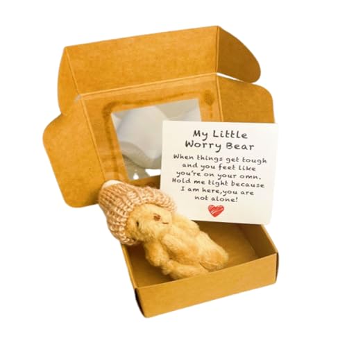 Mini Teddybär Set, Kleiner Teddybär Mit Karte Und Box, Jugendliche Und Erwachsene, Zum Stressabbau Und Als Reisebegleiter, 8.5cm von fufupaw