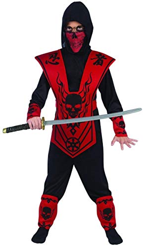 FUN WORLD Red Skull Lord Ninja Kostüm für Kinder M (8-10) von fun world costumes