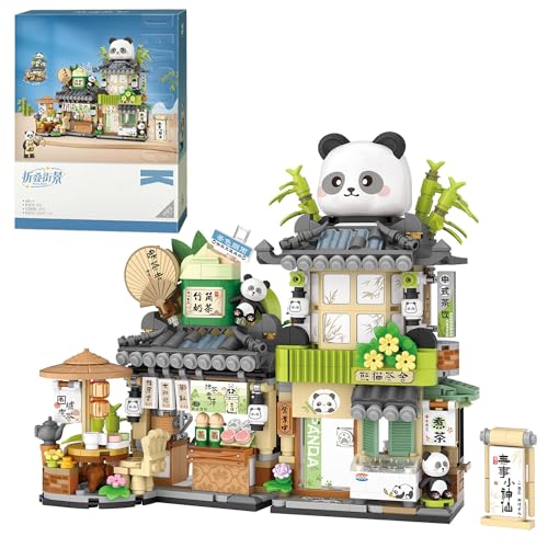 Japanische Straßenansicht Panda Teeladen Mini Bausteine, MOC Kreatives japanisches Spielzeug Modellset, 860 teiliges Simulations Architektur Konstruktionsspielzeug (nicht kompatibel mit Leg Blöcken) Japanische Straßenansicht Panda Teeladen Mini Bausteine, MOC Kreatives japanisches Spielzeug Modellset, 860 teiliges Simulations Architektur Konstruktionsspielzeug (nicht kompatibel mit Leg Blöcken) von fun4kid