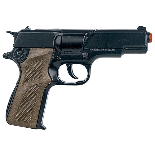 Funny Fashion Kostüm Accessoire- Police Mottoparty Metall Pistole- Polizist- Bandit, 17cm Mehrfarbig von funny fashion