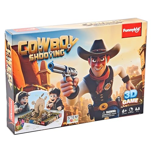 Der Cowboy jagt einen Verbrecher, Brettspiel, EIN Schießbrettspiel im Westernstil, Selbstmontage-Typ, geeignet für Kinder ab 8 Jahren, für 2-4 Spieler. von funnykid