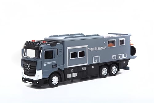 funnykid Wohnmobil Spielzeug für Jungen ab 4 Jahren – Druckguss Camper Modell mit Licht, Sound & interaktiven Modulen, Türöffnung, Rückziehmotor, Geschenkbox – Großer Metall Wohnwagen von funnykid