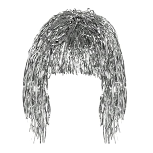 fxwtich Festliche Atmosphäre Perücke Dekoration Erwachsene Metallic Cosplay Supplies Disco Folie Lametta Glänzende Party für Silber fxwtich Festliche Atmosphäre Perücke Dekoration Erwachsene Metallic Cosplay Supplies Disco Folie Lametta Glänzende Party für Silber von fxwtich