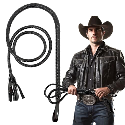 GAGIFT WORLD - 185,4 cm Kunstleder Cowboy Peitsche Klassische Ringmaster Catwoman Whip Western Kostüm Zubehör Halloween Party Geschenk Erwachsene u GAGIFT WORLD - 185,4 cm Kunstleder Cowboy Peitsche Klassische Ringmaster Catwoman Whip Western Kostüm Zubehör Halloween Party Geschenk Erwachsene u von gagift world